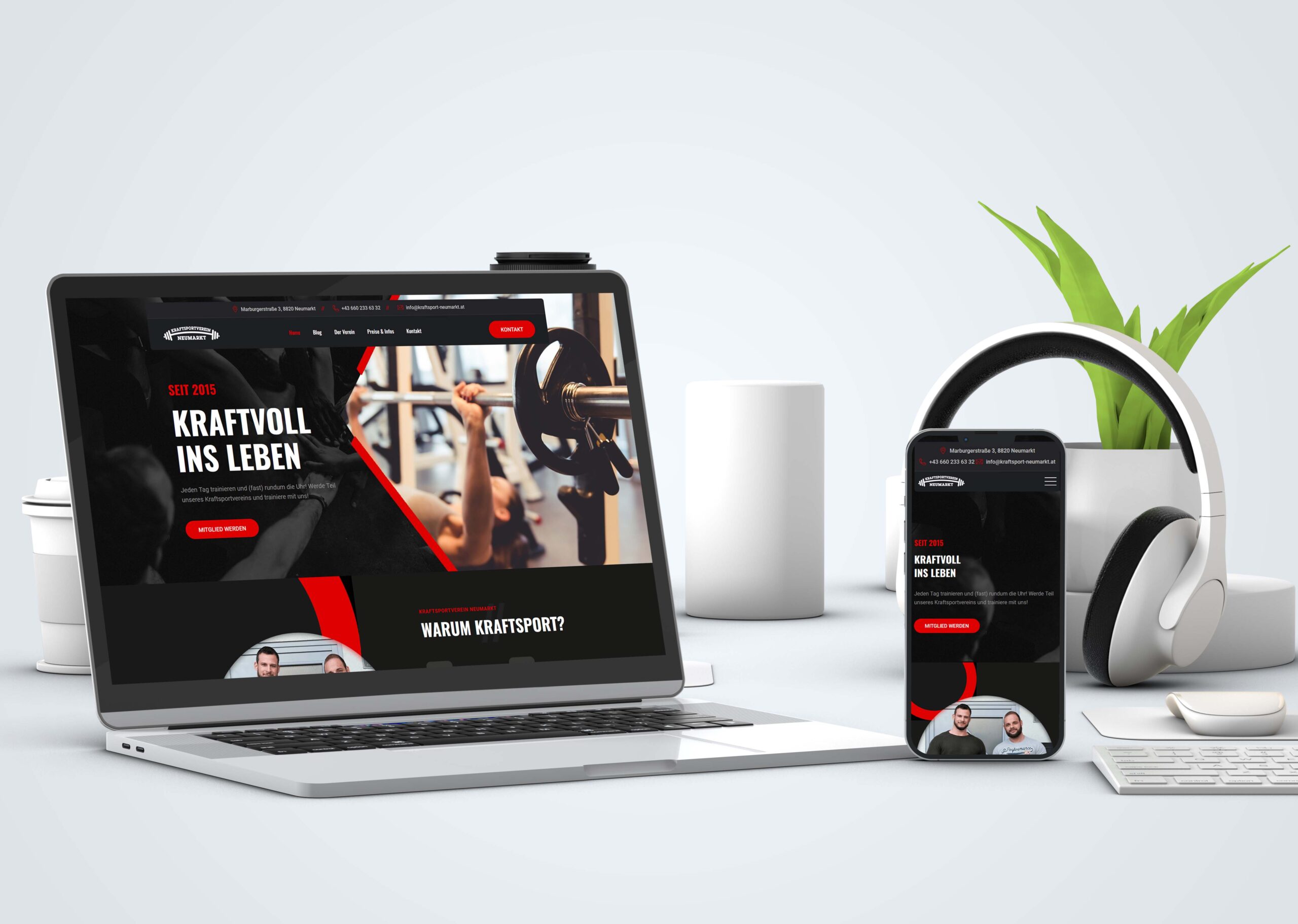 Bild Mockup Kraftsportverein Neumarkt Website